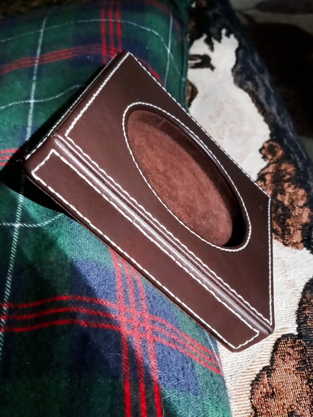 🔥Rare Henri Bendel Brown Leather Candle Holder & Luxury Desk Coaster Base🔥 - Picture 10 of 13